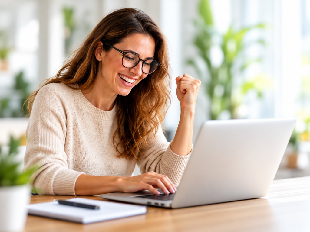 Affiliate partner working on a laptop